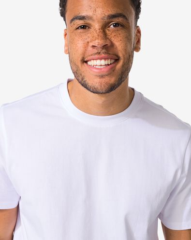 heren T-shirt regular fit wit wit - 2190320WHITE - HEMA