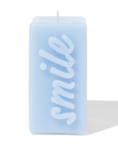 bougie 12,5 cm "smile" bleu clair - 61100295 - HEMA