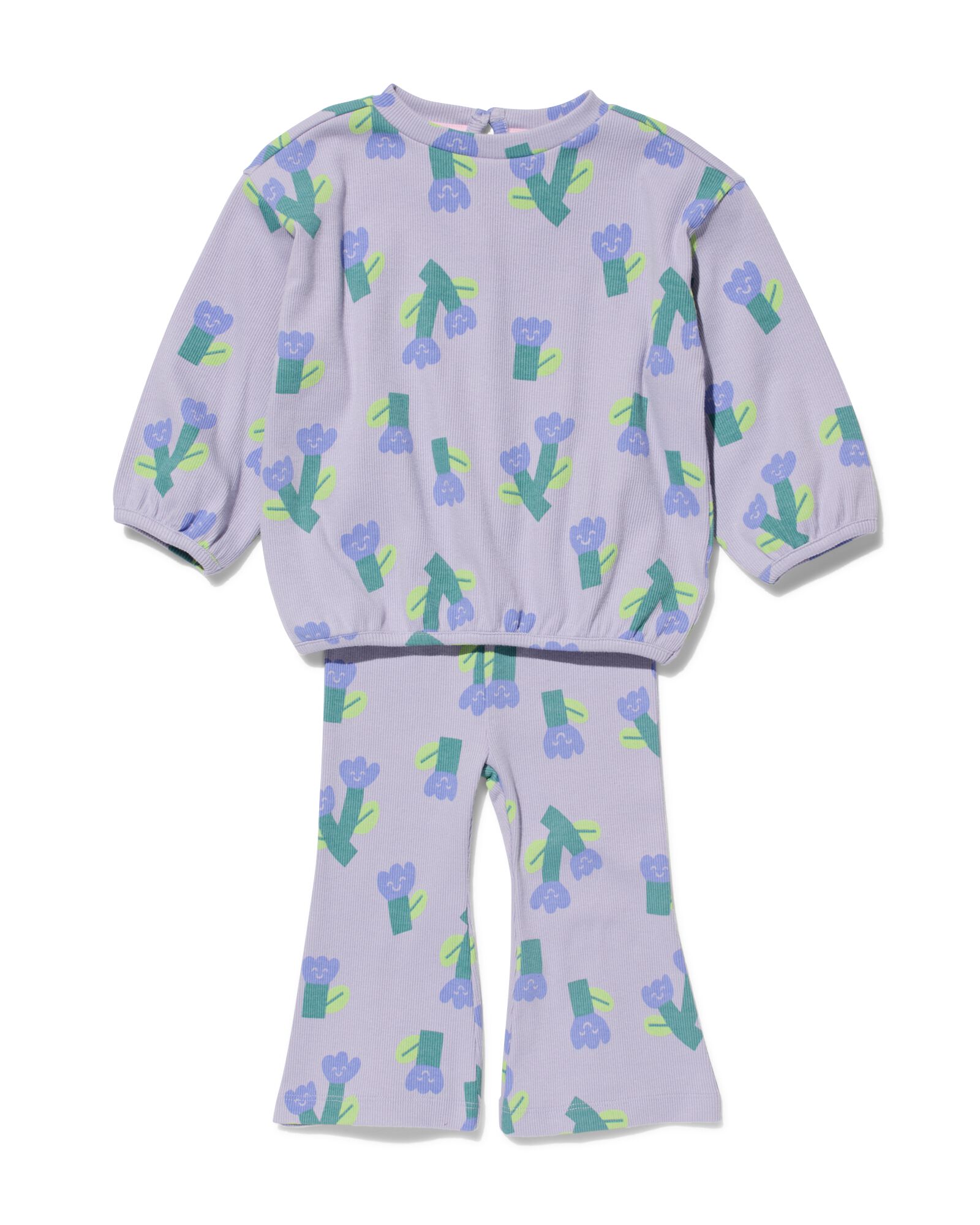 ensemble b&eacute;b&eacute; sweat fleurs violet - 33088660PURPLE - HEMA