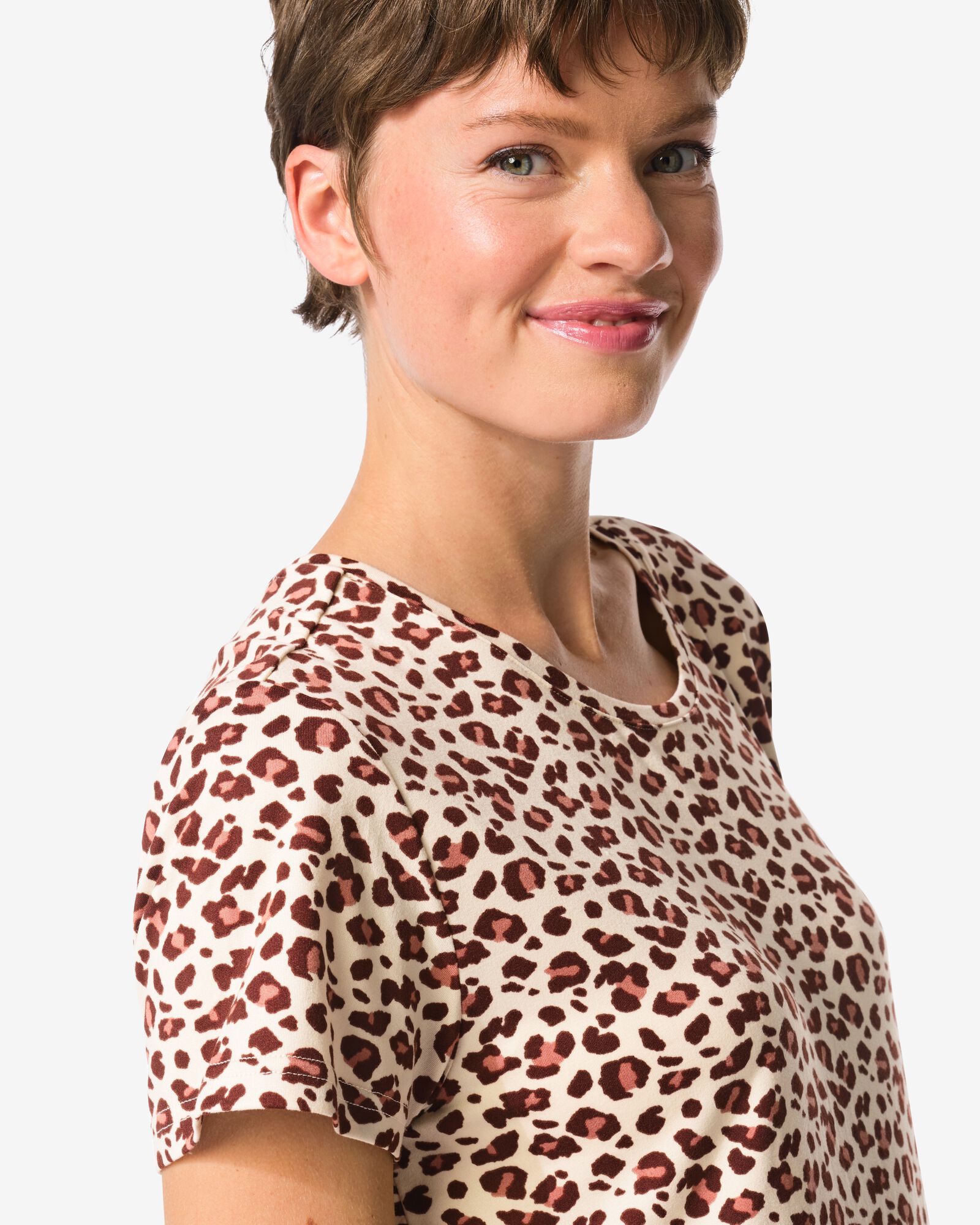 damesnachthemd micro  beige beige - 23400790BEIGE - HEMA