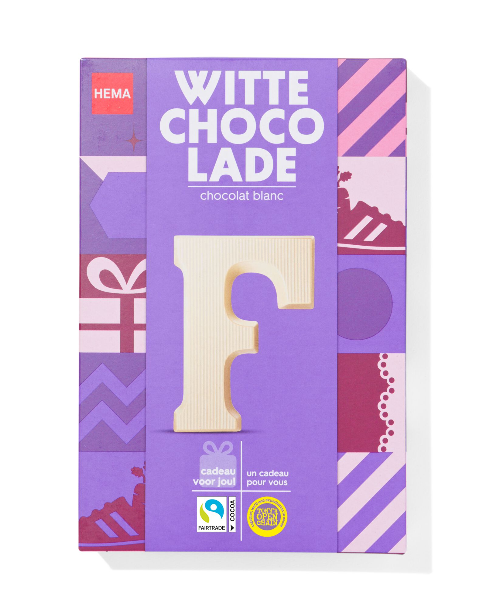 lettre en chocolat blanche F 140g - 24403106 - HEMA