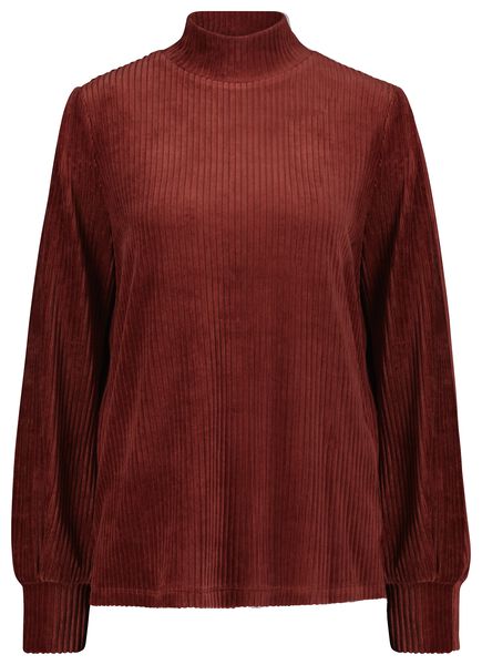 dames sweater Cassie met ribbels bruin bruin - 1000029492 - HEMA