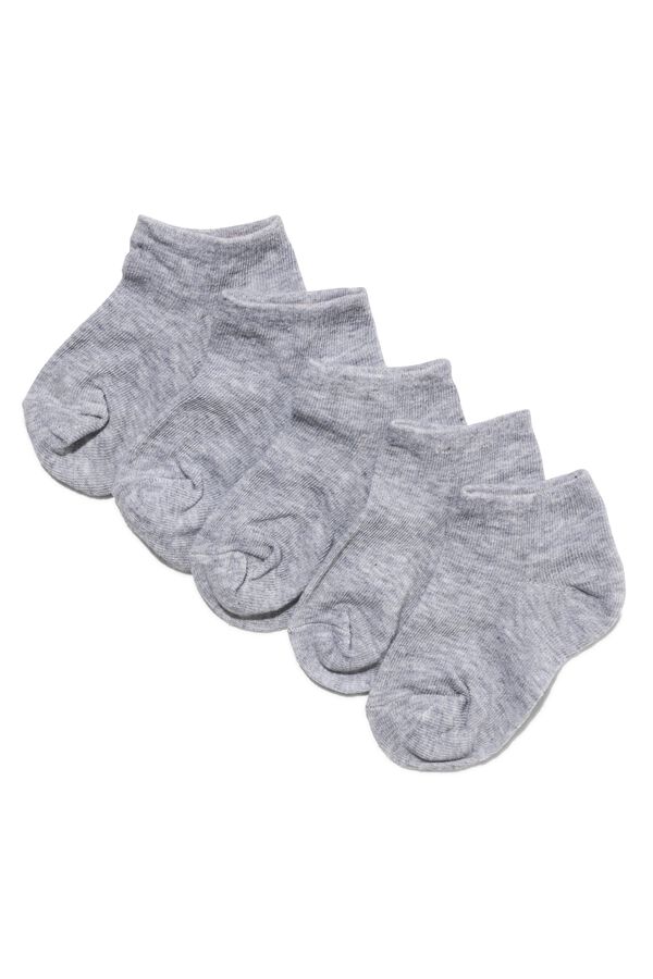 5 paires de socquettes enfant gris chiné gris chiné - 1000002038 - HEMA