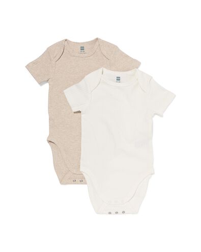 Mitwachsender Baby-Strampler LENZING&trade; ECOVERO&trade;, gerippt &ndash; 2 St&uuml;ck naturfarben naturfarben - 33309860NATURAL - HEMA