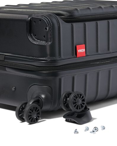 valise avec compartiment sur le devant ABS 35x25x55 noir - 18630024 - HEMA