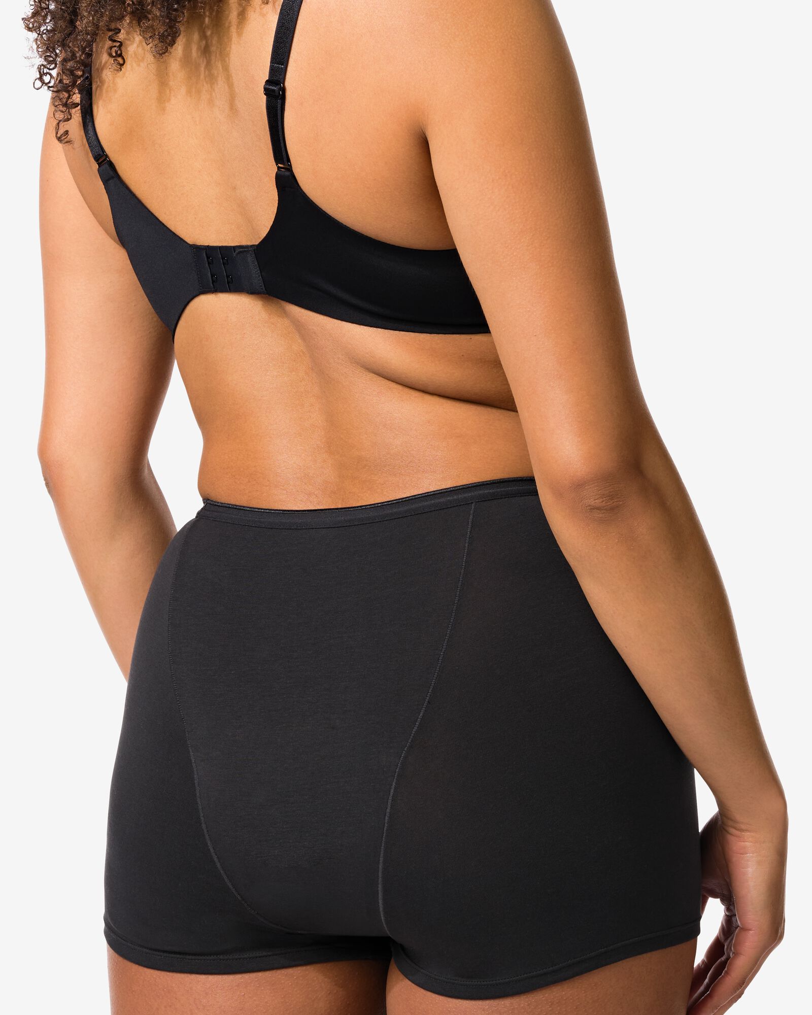 menstruatieboxer katoen hoge absorptie zwart zwart - 19611786BLACK - HEMA