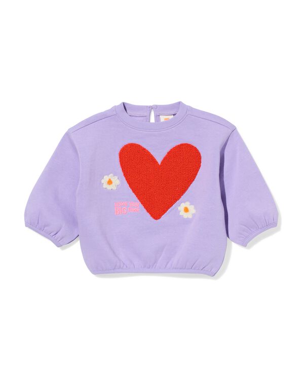 babysweater hartjes  paars paars - 33042370PURPLE - HEMA