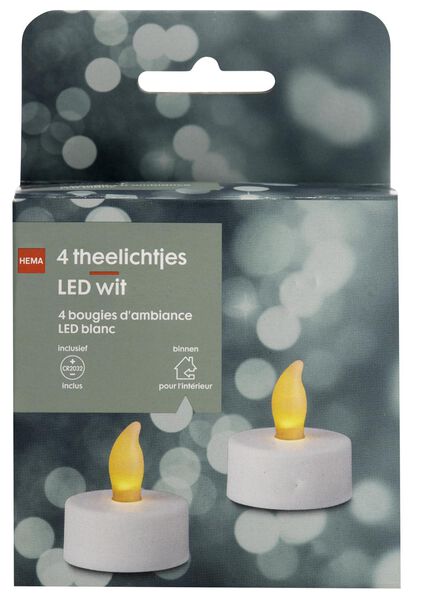 4 bougies d’ambiance LED Ø4cm blanc - 41820158 - HEMA