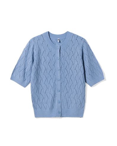 Damen-Strickjacke Golda, Ajour blau blau - 36205760BLUE - HEMA