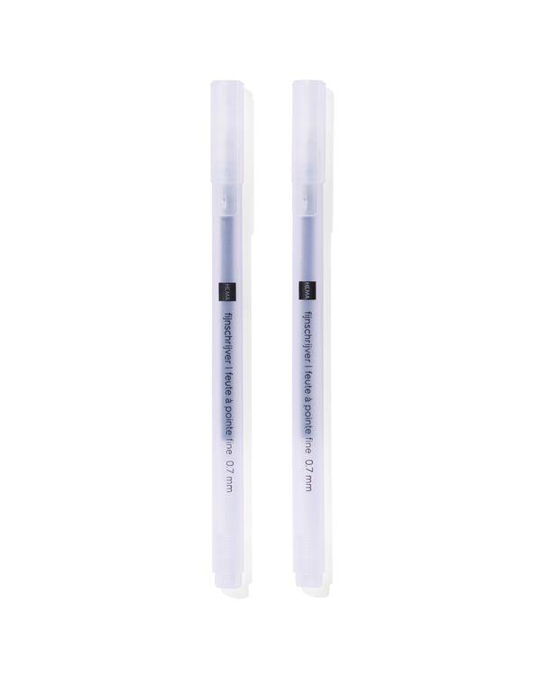 2 marqueurs &agrave; pointe fine 0,7mm noir - 14400429 - HEMA