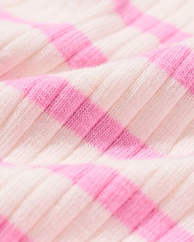 kindersinglet rib strepen bloemen roze roze - 30827214PINK - HEMA