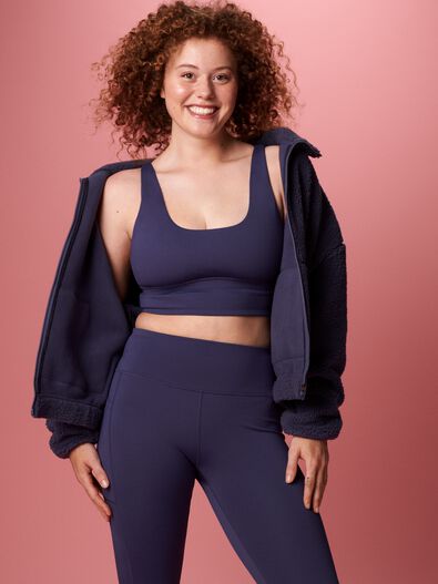 damessportlegging donkerblauw donkerblauw - 36010395DARKBLUE - HEMA