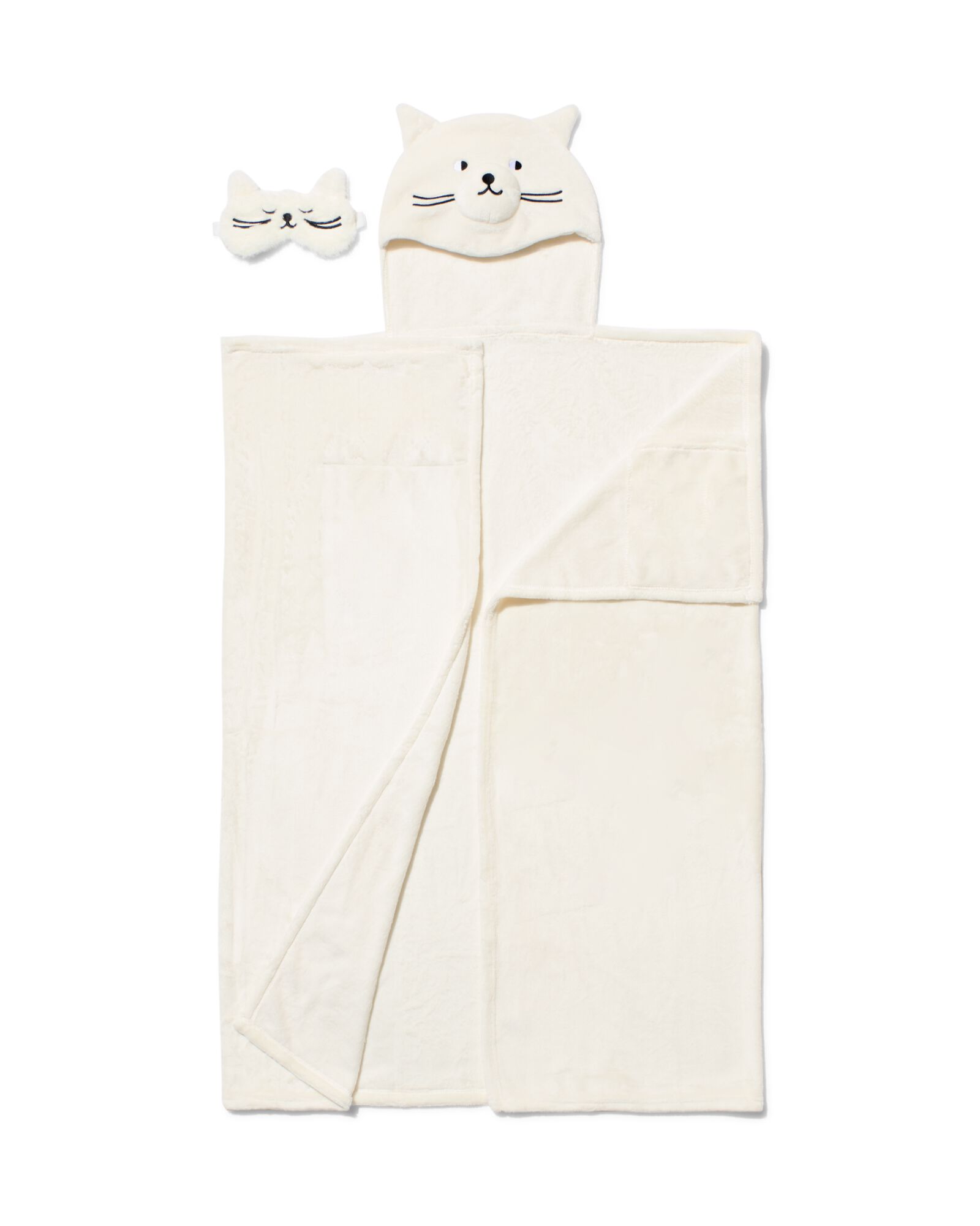 couverture douillette et masque de sommeil chat - 15100390 - HEMA