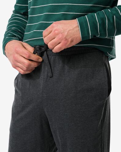 pyjama homme à rayures avec coton vert XL - 23690774 - HEMA
