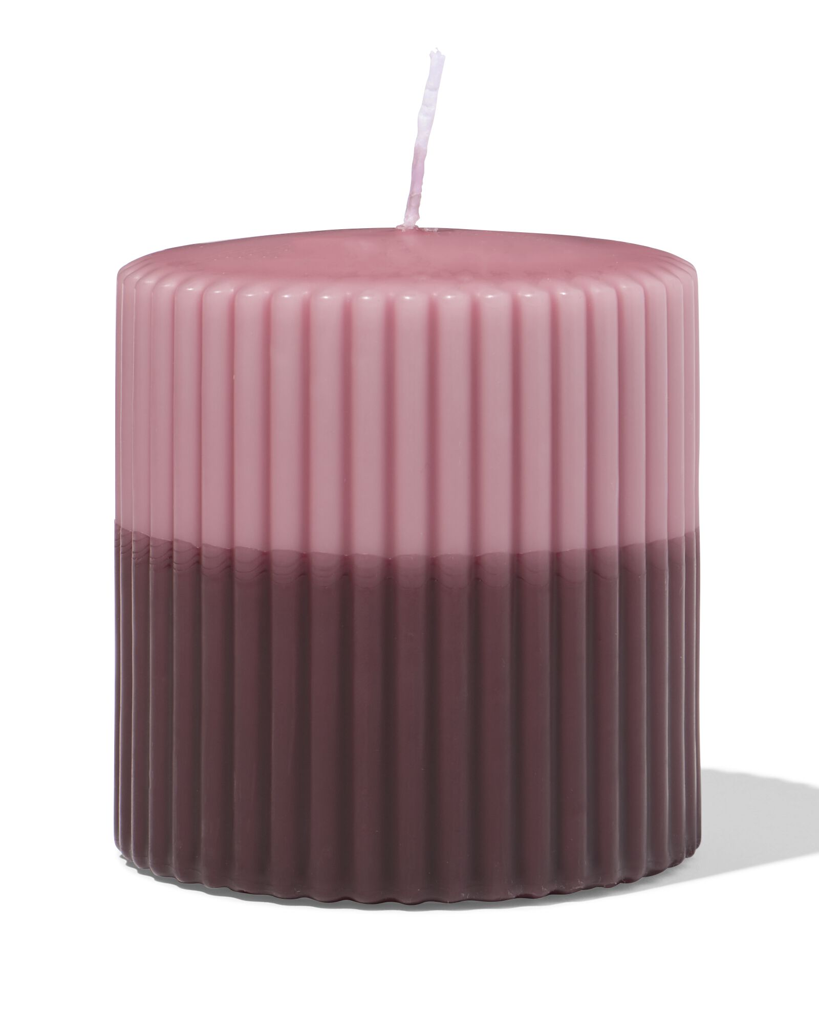 bougie pilier nervurée rose 10 x 10 - 13509042 - HEMA