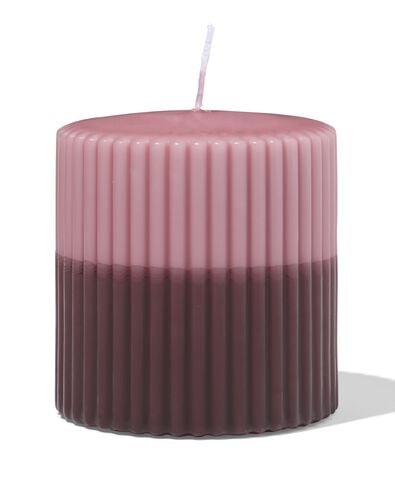 bougie pilier nervurée rose 10 x 10 - 13509042 - HEMA