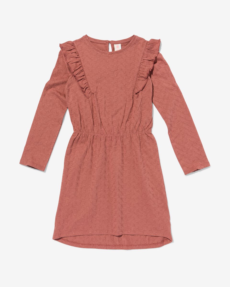 Kinder-Kleid mit Stickerei rosa - 1000029686 - HEMA