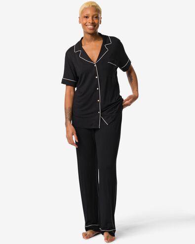 pantalon de pyjama femme viscose noir XL - 23430224 - HEMA