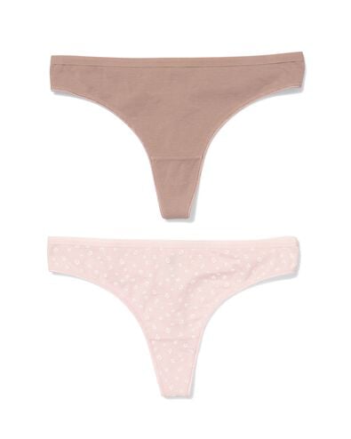 strings femme coton fleurs - lot de 2 rose p&acirc;le rose p&acirc;le - 19602335LIGHTPINK - HEMA