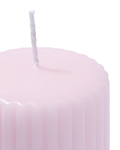 stompkaars ⌀7x13cm ribbel naturel-lichtroze - 13509071 - HEMA