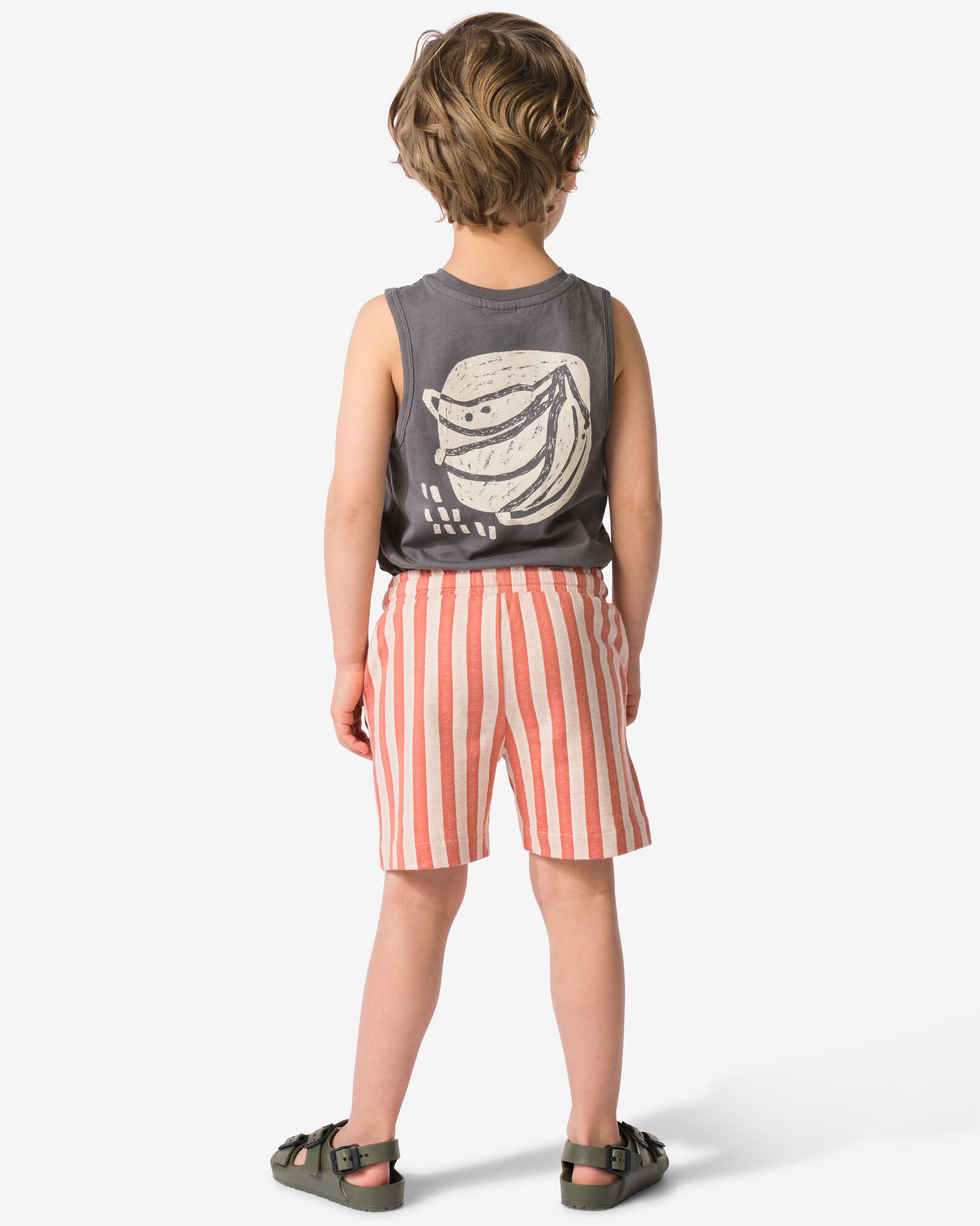 short enfant coupe classique molleton ray&eacute; marron marron - 30718202BROWN - HEMA