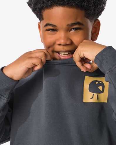 kinder sweater oversized grijs - 30787403GREY - HEMA