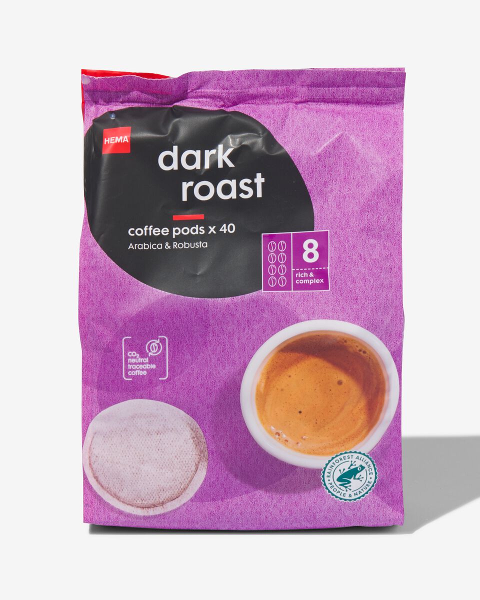 40 dosettes de café dark roast - 17150012 - HEMA