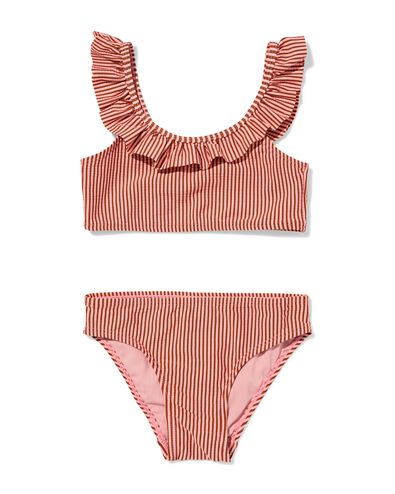 Kinderbikini Seersucker gestreift dunkelrosa dunkelrosa - 22260180DARKPINK - HEMA
