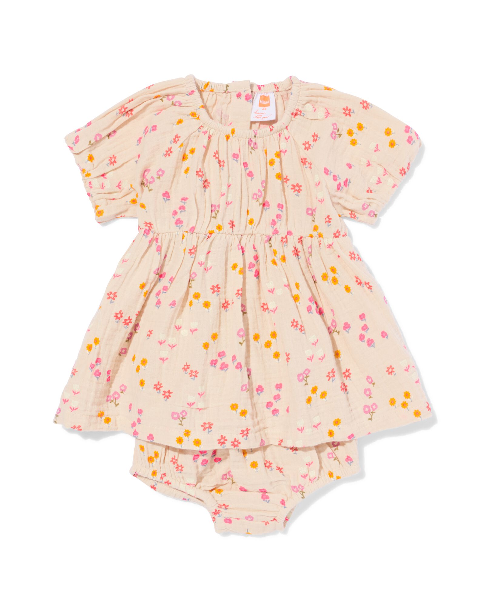 ensemble v&ecirc;tements b&eacute;b&eacute; mousseline fleurs &eacute;cru 74 - 33078173 - HEMA