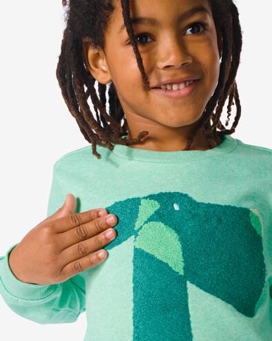 kindersweater met badstof hond groen 98/104 - 30778525 - HEMA