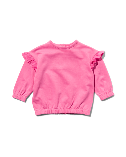 baby sweater met ruffles felroze felroze - 1000029731 - HEMA