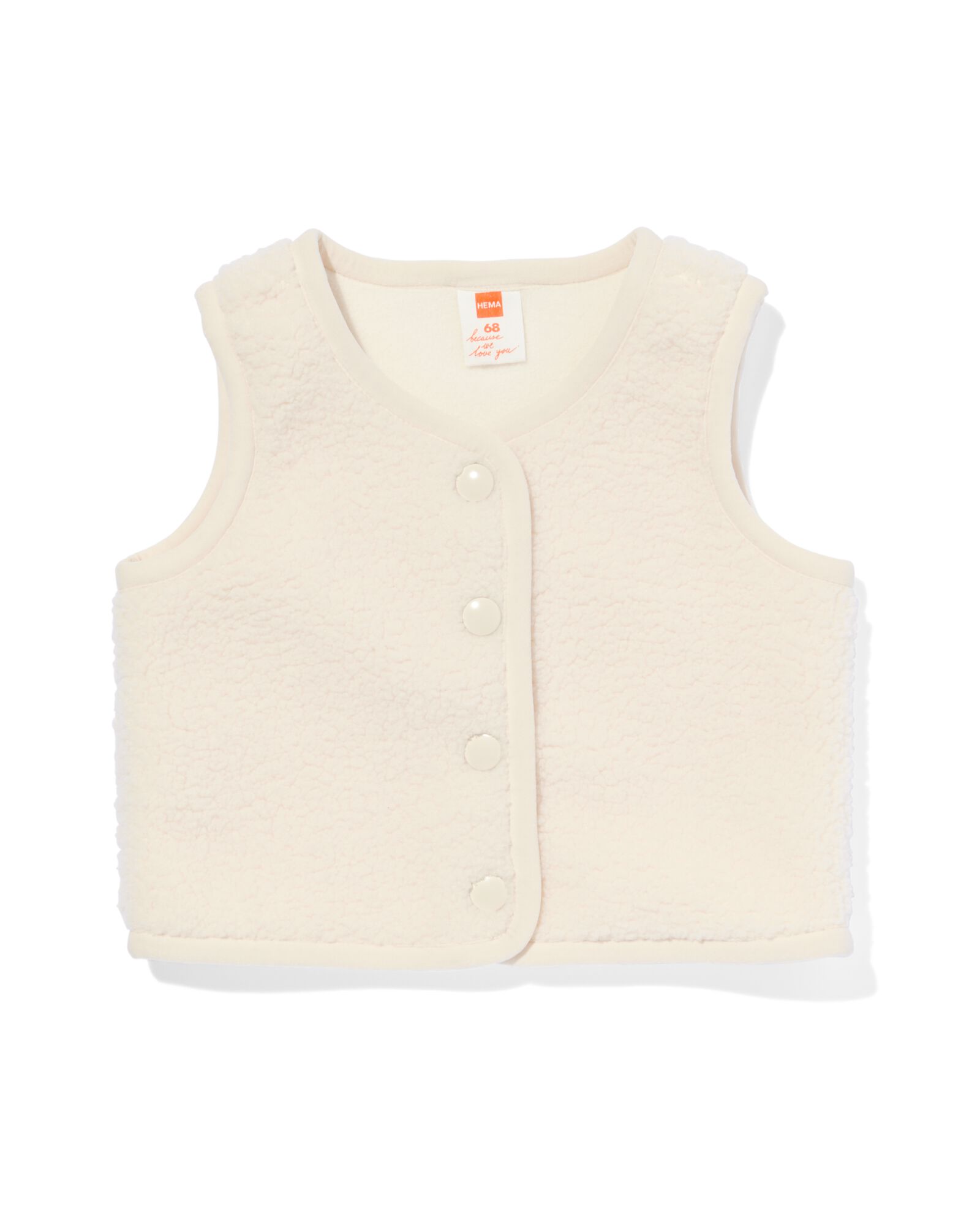 Baby-Weste, Teddyplüsch ecru - HEMA