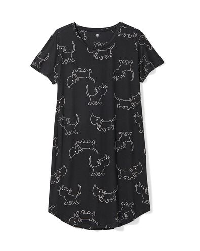 Takkie damesnachthemd micro zwart zwart - 23401290BLACK - HEMA