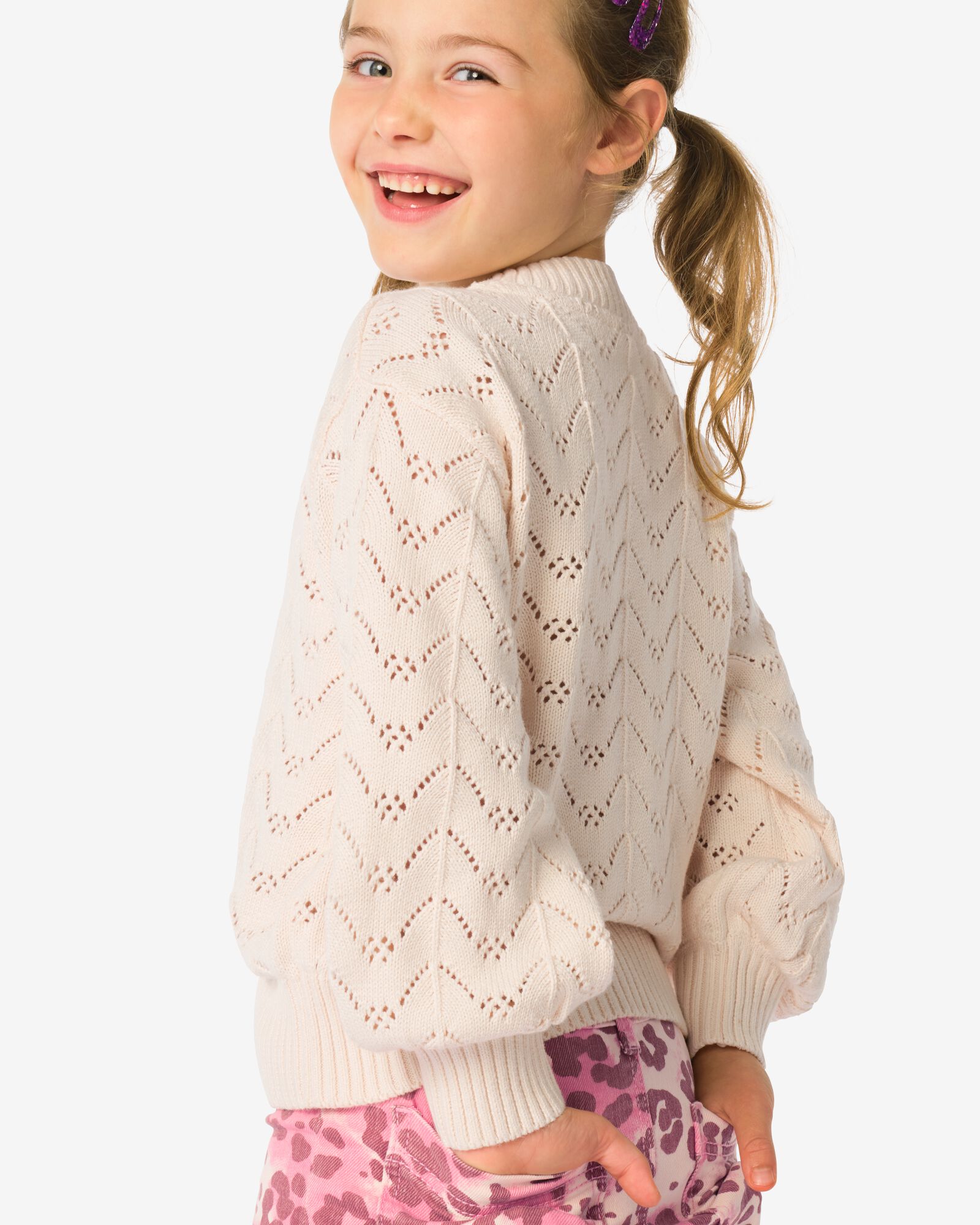 Kinderpullover Ajour, Blumen  ecru ecru - 30838600ECRU - HEMA