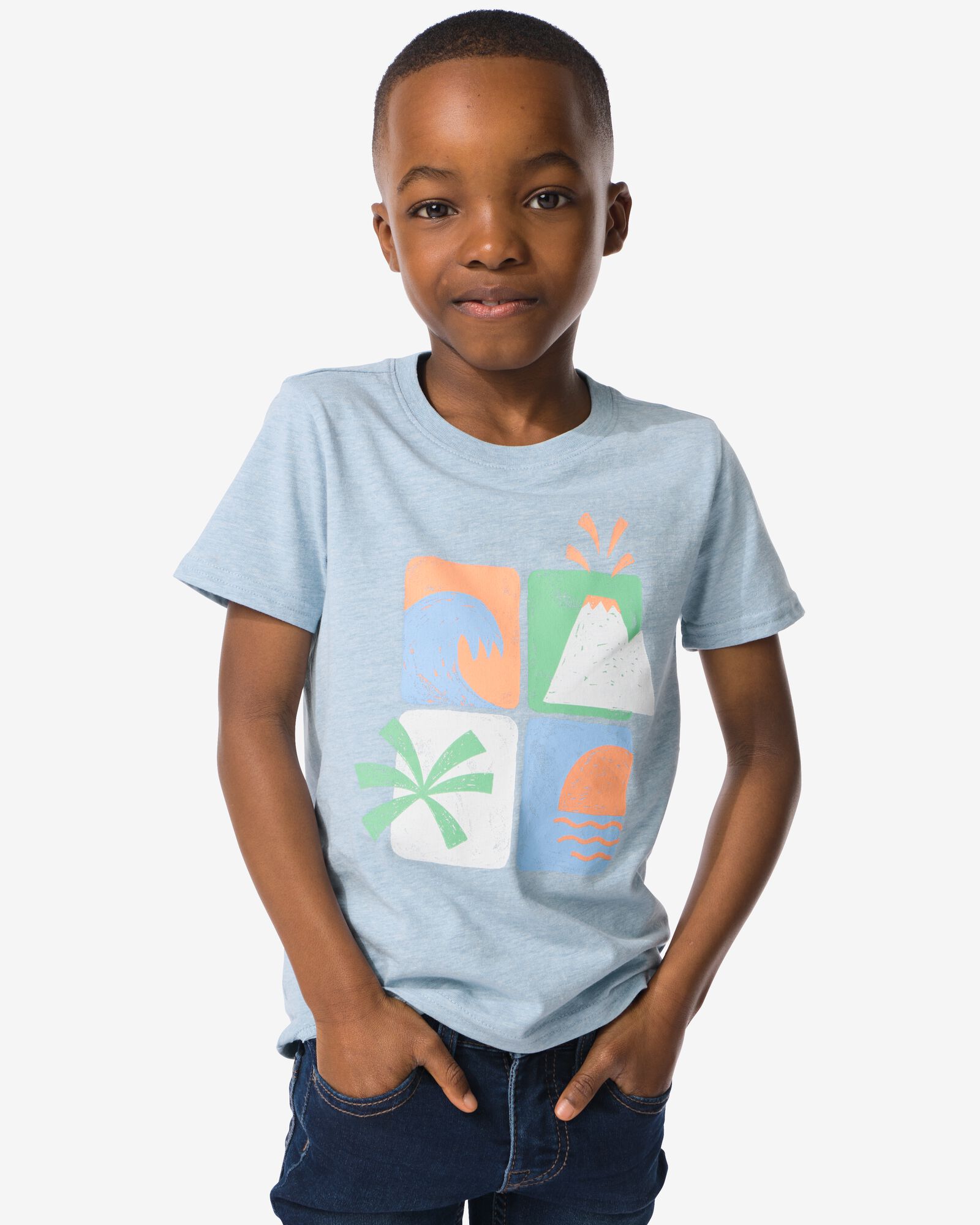 t-shirt enfant bleu bleu - 30785605BLUE - HEMA