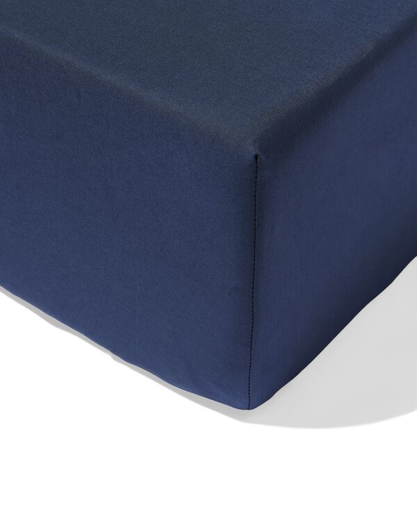 Spannbettlaken 180 x 200 cm weiche Baumwolle dunkelblau - 5160031 - HEMA