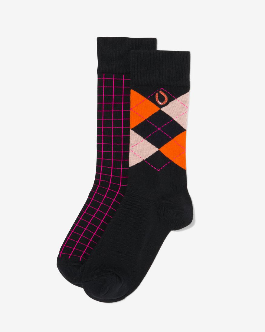 2er-Pack Herren-Socken, mit Baumwolle schwarz schwarz - 4130775BLACK - HEMA