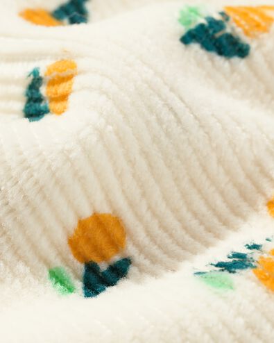 Baby-Pyjama, Velours, Blumen eierschalenfarben - 33314330OFFWHITE - HEMA