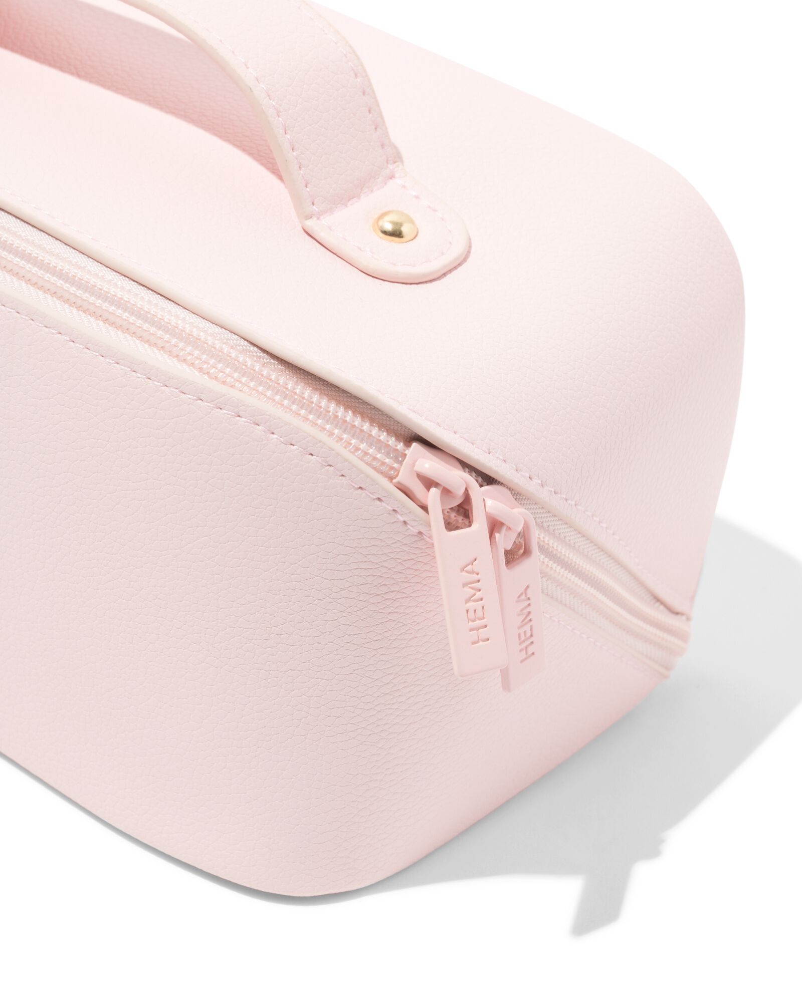 toilettas met diagonale rits 24x12x12cm roze - 11890742 - HEMA