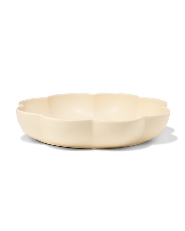 schaal ⌀30x6cm keramiek bloemvorm zand - 13325056 - HEMA