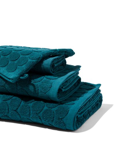 serviettes de bain - qualité épaisse - à pois vert foncé vert foncé - 1000015148 - HEMA