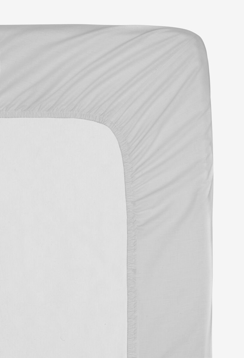 drap-housse - hôtel percale de coton - 90 x 200 cm - gris clair gris clair 90 x 200 - 5140037 - HEMA