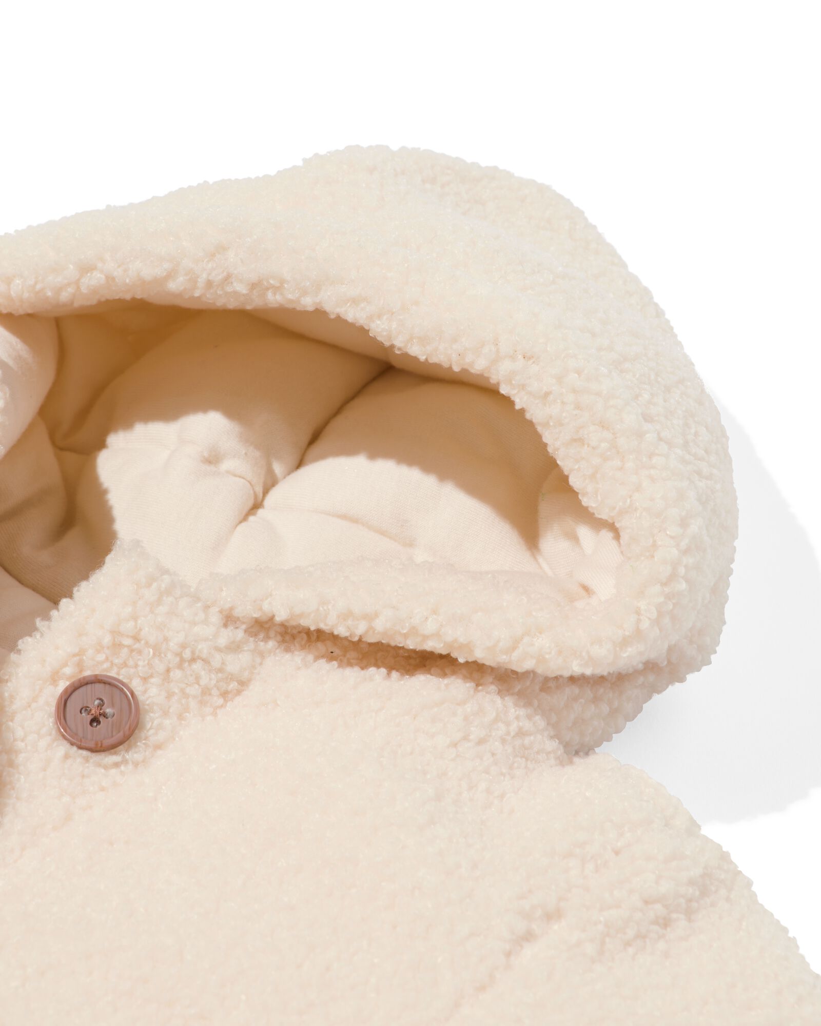manteau nouveau-né teddy écru écru - 1000032397 - HEMA