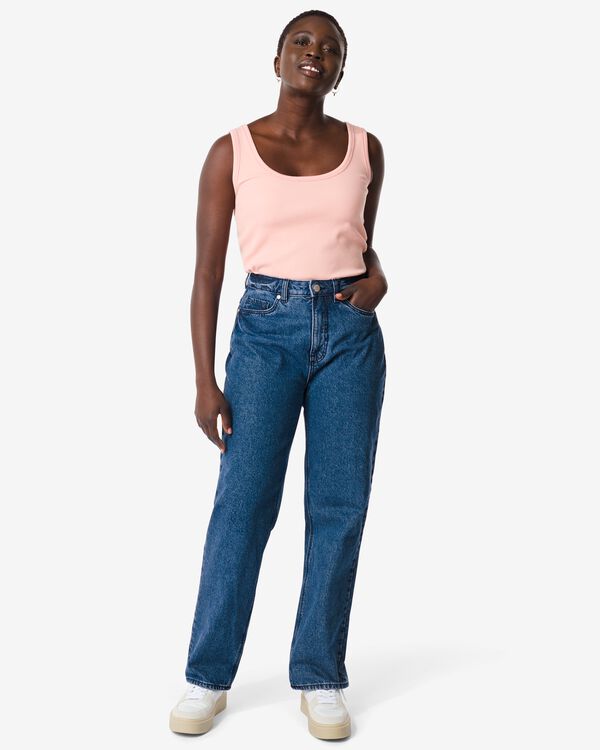 Damen-Jeans, Straight Fit mittelblau mittelblau - 1000030532 - HEMA