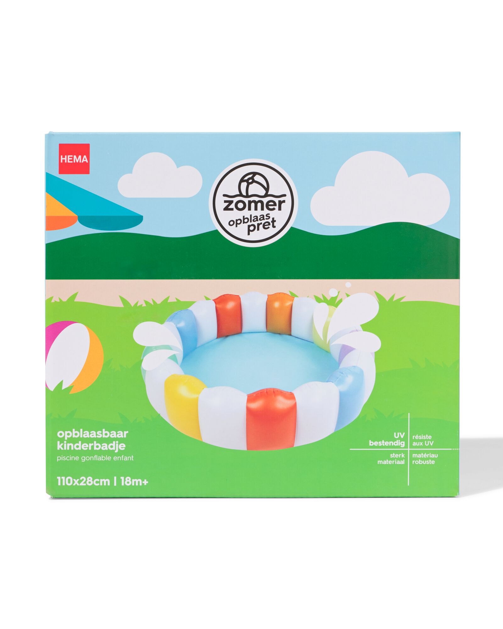 opblaasbaar kinderbadje 110x28cm - 15800345 - HEMA