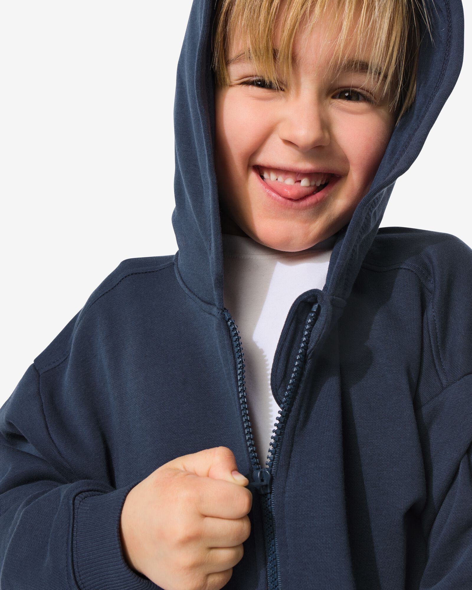 gilet sweat enfant bleu fonc&eacute; bleu fonc&eacute; - 30795055DARKBLUE - HEMA