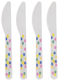 4 couteaux en plastique réutilisables - confetti - 14200493 - HEMA