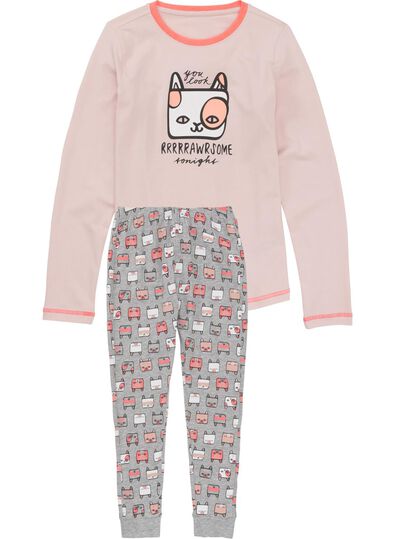Kinder-Pyjama hellrosa hellrosa - 1000009222 - HEMA