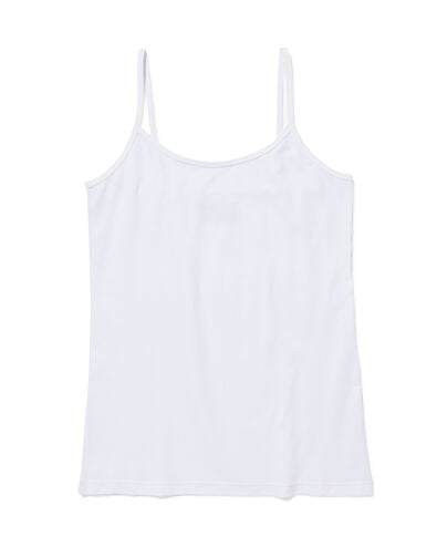 d&eacute;bardeur femme &agrave; bretelles spaghetti coton confort parfait blanc blanc - 19691314WHITE - HEMA