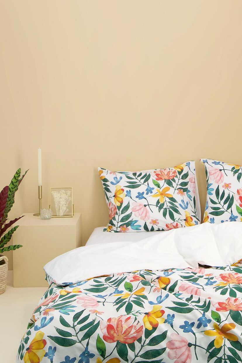 dekbedovertrek zacht katoen bloemen multi hema